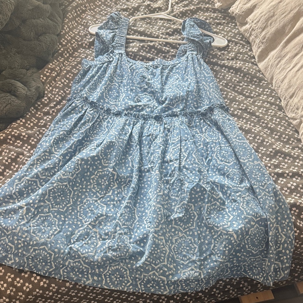 Blue Patterned Madewell Dress